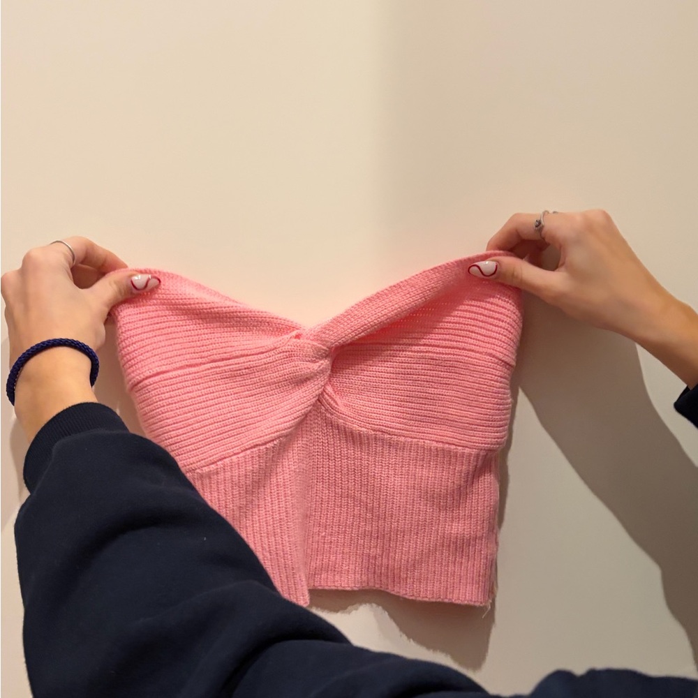 SHEIN Pink Knitted Tube Top